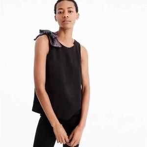 J Crew Sleeveless Sequin Bow Top Black 4